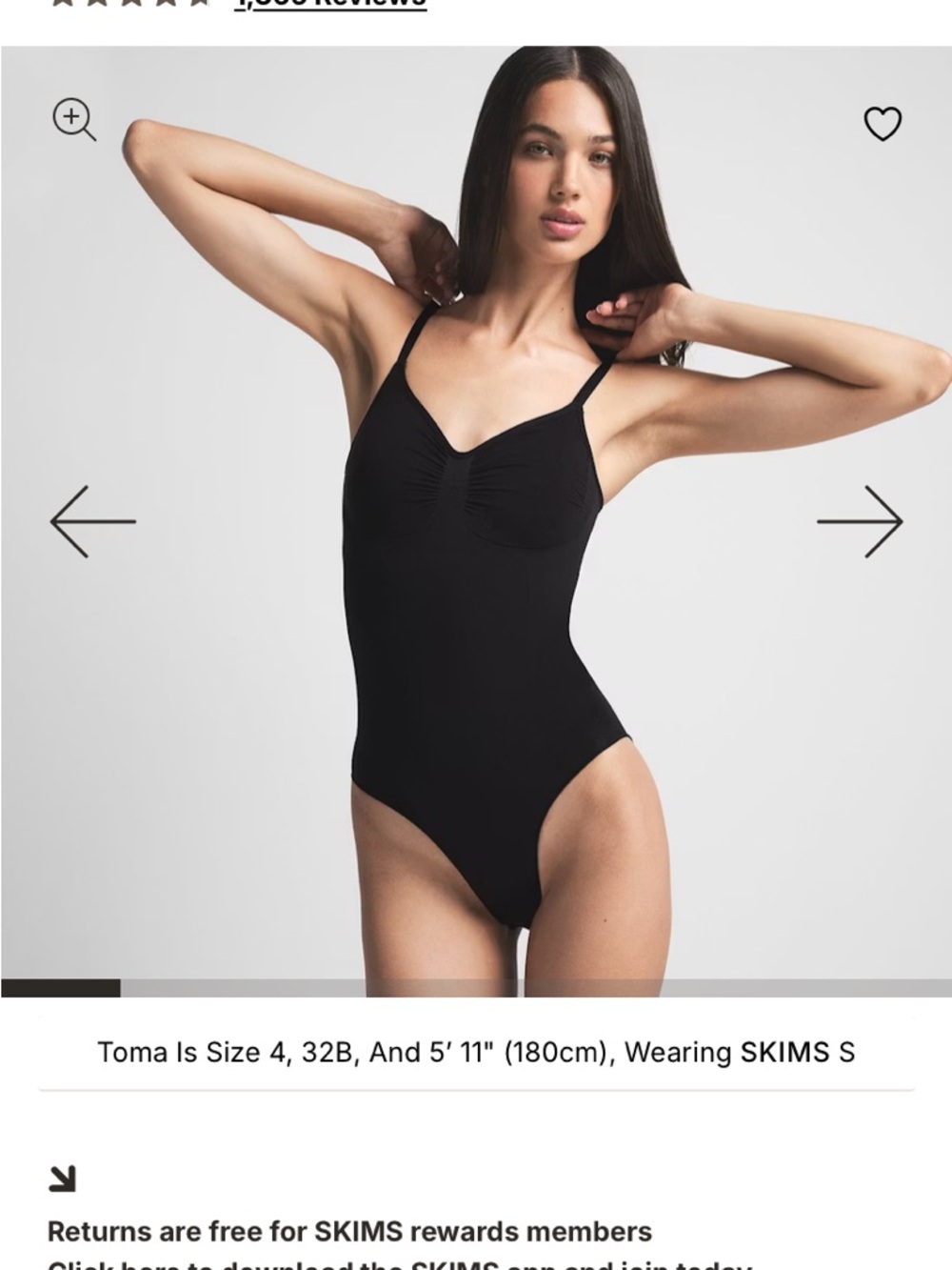 SKIMS black One-Piece bodysuit very stretchy